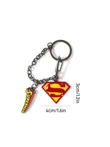 SUPERMAN X SHEIN 時尚鋅合金亮面櫻桃粉鑰匙圈，奢華精緻包包吊飾、吊墜、紀念品、收藏品，適用於禮物、錢包、書包、後背包、汽車配件 - 彩色 - 查看 4