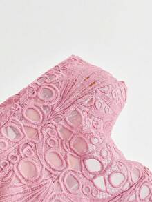 Spring/Summer New Back To School Casual Textured Beaded Decor Backless Tie-Up Date Valentine's Day Pink Women's Tank Top No Chest Padding - Pink - View 6