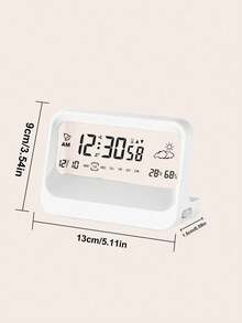 Teckwe Reloj de escritorio, reloj despertador digital, diseño moderno transparente, temperatura, humedad, función de repetición, decoración estética del hogar, decoración de oficina, reloj de escritorio a batería para oficina, sala de estar, dormitorio, estantería, etc. - Multicolor - Ver 11