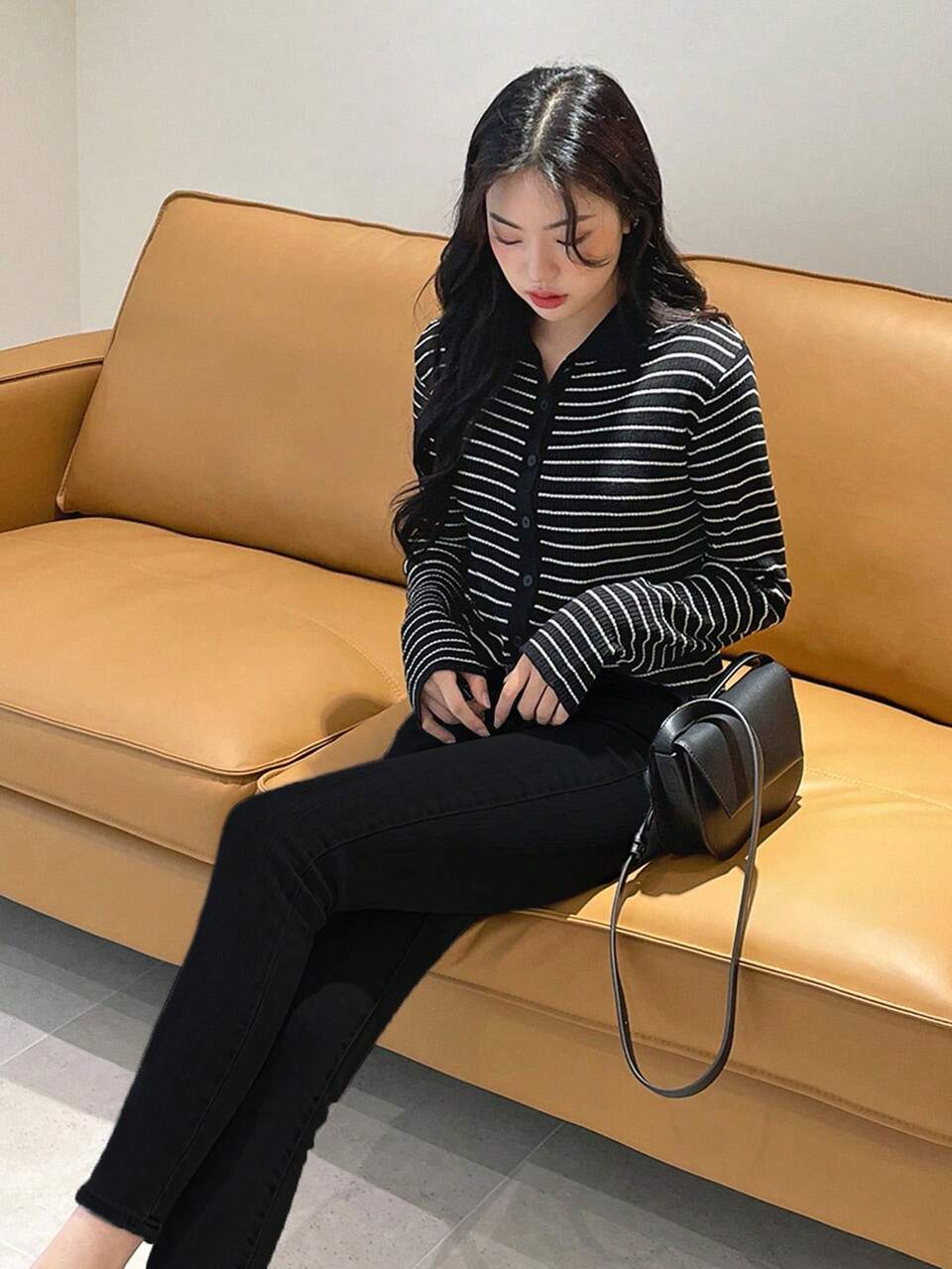 Women's Solid Color Skinny Jeans, Korean Style Petite