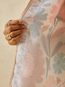 Travachic 梭織面料刺繡長袖花卉外套 花卉印花開襟外套 秋冬款 - 杏色 - 查看 6