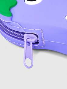 ROMWE Kawaii 1 Piece Girly Heart Three-Dimensional Eggplant Sweet Creative Bag Pendant Niche Design Leather Pendant Bag Pendant - 茄子 - 查看 4