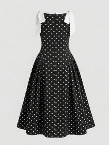 SHEIN 女童白色編織圓領3D蝴蝶結無袖夏季洋裝 - 彩色 - 查看 5