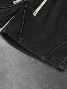 PAVTROS Men's Summer Casual Letter Embroidery Shorts - Black - View 5