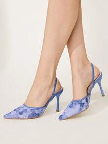 CUCCOO CHICEST Korean-Style Symphony Mesh Duo With High Heel Slippers Women's Summer Temperament Dating Shoes - Blue - View 2