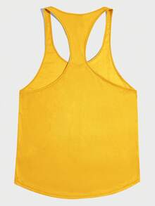 Manfinity BRENVOR Women's Letter Print Colorblock Casual Knit Tank Top - Yellow - View 2