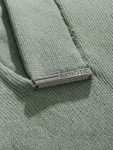 AKNOTIC Men's Casual Summer Vacation & Commute Solid Color Short Sleeve Knit Top, Father's Day Gifts - Mint Green - View 4
