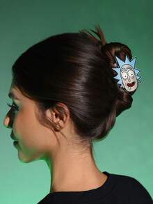 Rick and Morty X SHEIN Stylish And Cute Cartoon Hair Claws, Suitable For Girls And Ladies, Perfect For Home, Bathing, Beauty Treatments, Hair And Styling. - Multicolor - View 3