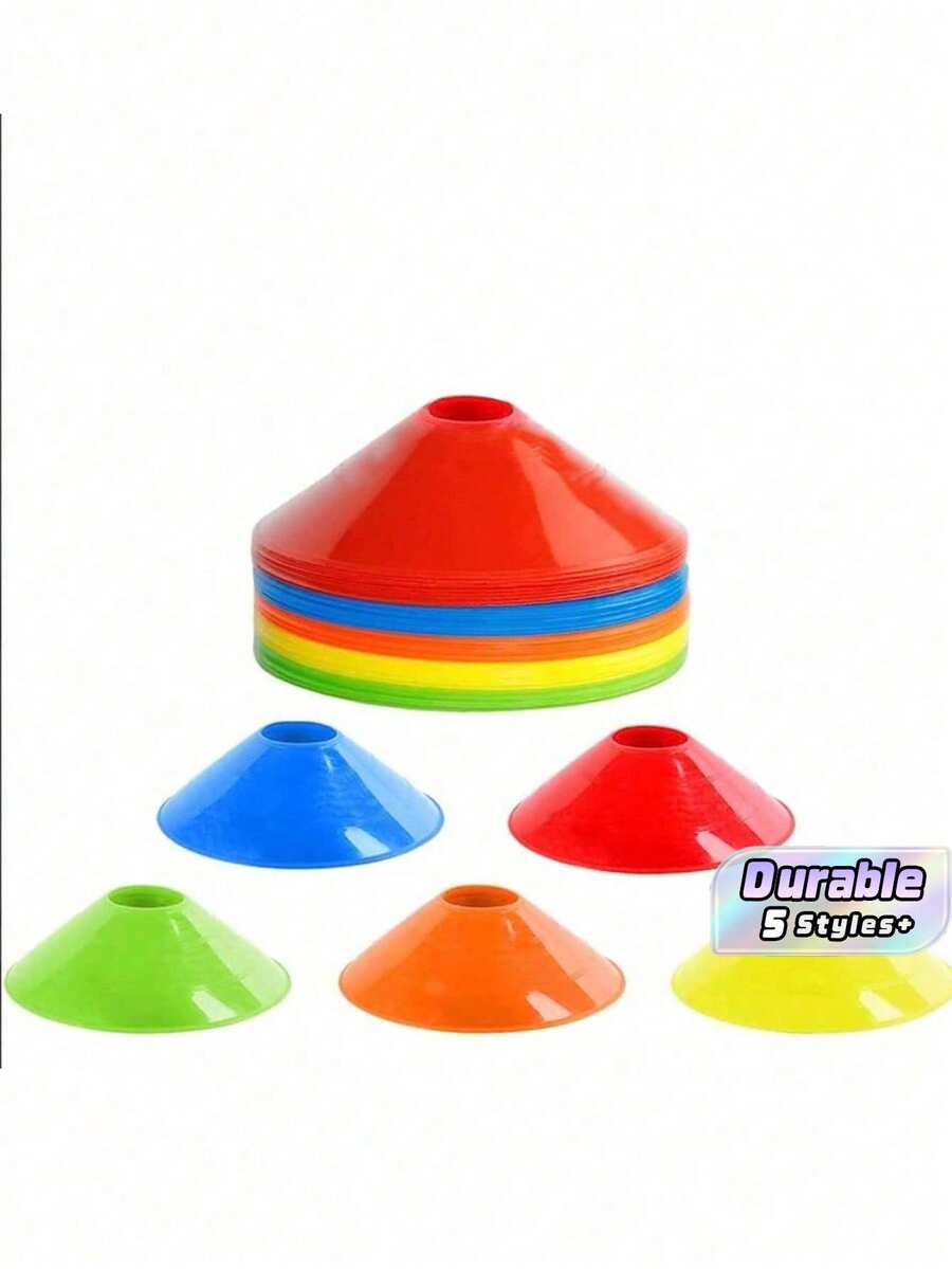 10/15/25Pcs Round Mouth Mark Discs, Soft Durable Football Training Marker Plates, Wear-Resistant Soccer Training Obstacle Marker Cones - Multicolor - View 1