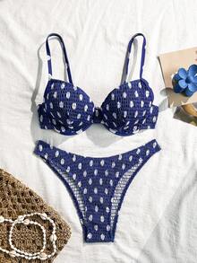 Swim Vcay 女款夏季海灘波點細肩帶比基尼與三角泳褲兩件式泳衣套裝 - 彩色 - 查看 2