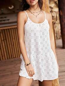 Lullawish Women's Bohemian Knit Jacquard Loungewear Dress - White - View 6