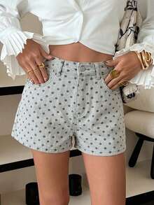 DAZY Spring/Summer Women's Casual Solid Color Washed Shorts - Light Grey - View 6