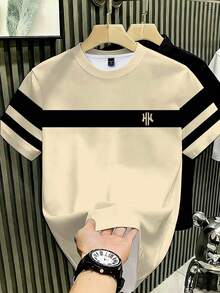 Manfinity Hypemode 3pcs Men's Color Block Striped Short Sleeve T-Shirts - Multicolor - View 8