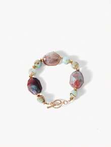 Opalesca Pulseras de acrílico de moda para mujer para usar todos los días, premium/elegante/elegante/uso diario/minimalista, perla/cristal, verano/playa/baile de graduación/fiesta/vacaciones, compromiso/boda/promesa, novia, corazón/floral, Fairycore/Mermaidcore, chapado en oro de 18K - Multicolor - Ver 16