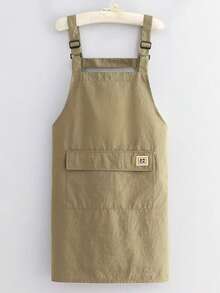 1PC Adjustable Cross-Back Kitchen Apron With Large Pocket, Water-Resistant Cotton Apron For Cooking Baking Gardening, Stylish Solid Color Apron For Women Men, Anti-Oil Apron For Home & Work - Multicolor - View 7