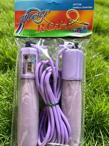 Counting Jump Rope Rubber Cord Digital Counter Adjustable Length Sponge Handle Non Slip Lightweight For Home Gym Cardio Fitness Workout Exercise - Purple - View 5