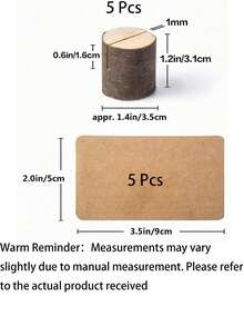 5pcs Vintage Wooden Memo Clips With Spiral Wire, Woodgrain Texture, Can Hold Memos, Cards, Photos, Notes, Size: 5.8 Inches; Also Includes Kraft Paper Table Cards, Suitable For Weddings, Parties, Table Numbers, Name Tags, Etc. - Beige - View 7