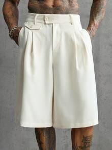 AXEPEAK Men's Solid Color Casual Streetwear Versatile Daily Wear Vacation Shorts White - Beige - View 5