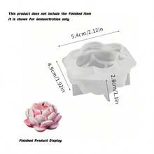 大號和小號蓮花香氛蠟燭矽膠模具 DIY 環氧樹脂花朵手工皂膠水應用模具 批發 - 白色 - 查看 4