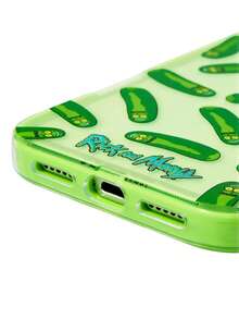 Rick and Morty X SHEIN 卡通圖案綠色邊框手機殼，防摔保護 iPhone13-17 手機殼 - 彩色 - 查看 7