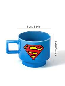 SUPERMAN X SHEIN 1PC12.7oz/375ml Stackable Cartoon Pattern Printed Mug, Cold And Heat Resistant, Can Be Used In Microwave Ovens And Dishwashers, Suitable For Water, Milk, Juice, Coffee - Blue - View 8