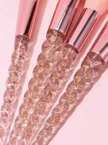 10 Pcs Professional Makeup Brush Set Pink Rose Red Blush Powder Eye Brushes Complete Kit Travel Makeup Tool Set Giveaway Must Have Beauty Accessory - Multicolor - View 6