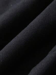DAZY 女童純色鬆緊腰休閒百搭日常穿著長褲 - 黑色 - 查看 8