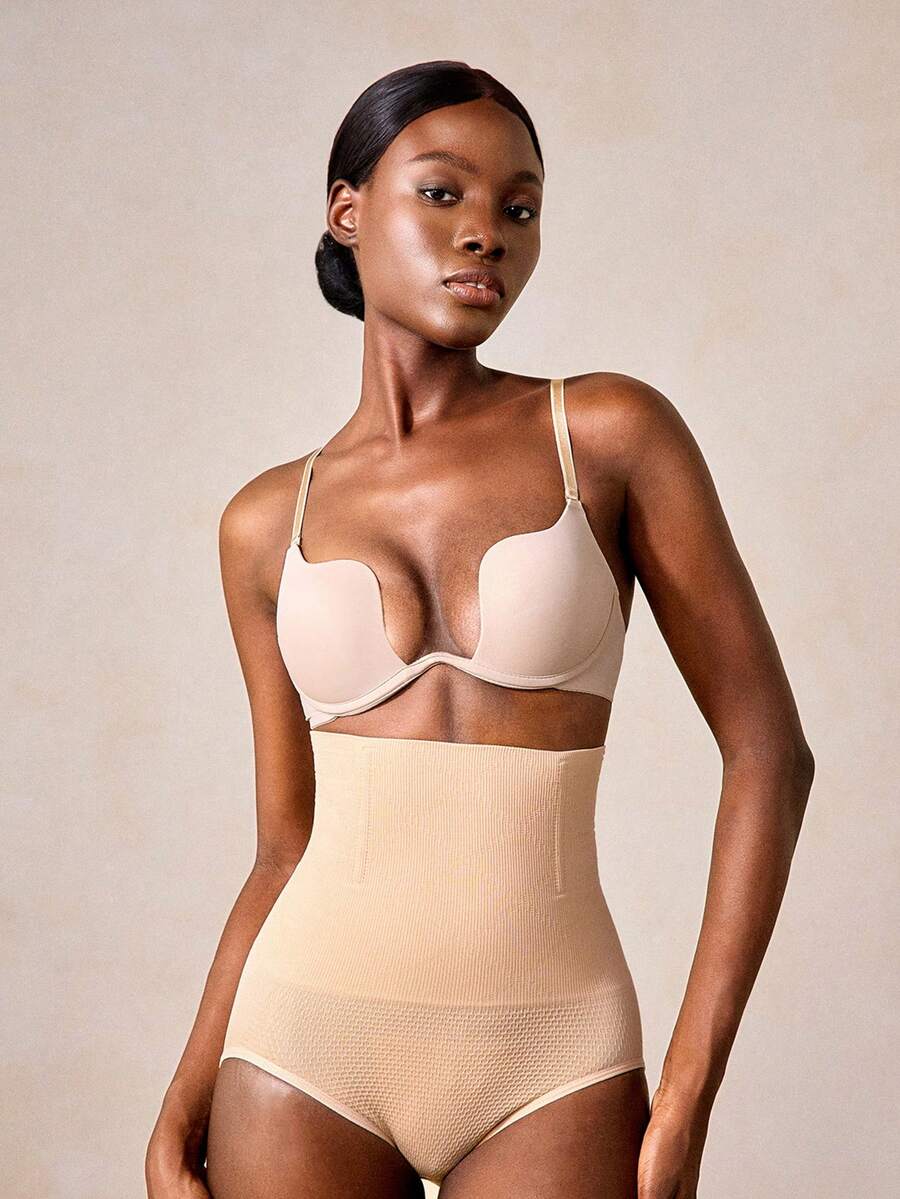 Veilyse Women's Push Up Bra U Deep Plunge Padded Low Cut Underwire Bra, Lingerie - Beige - View 1