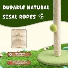 Kitten Scratching Post, Cute Leaf-Shaped Design, With Sisal Rope, Indoor Cat Scratching Tree, Pet Supplies - Coffee Brown - View 5