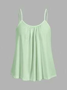 SHEIN EZwear 3件組 女款抓皺寬鬆吊帶背心上衣，可調節肩帶，適合春夏季 - 彩色 - 查看 3