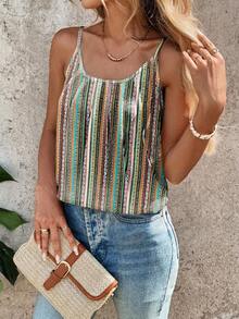 EMERY ROSE Women's Summer Casual Striped Camisole - Multicolor - View 5