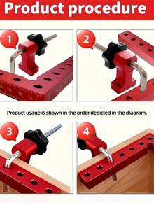 Set Of 3 Positioning Squares 140mm 90 Degree Aluminum Alloy Right Angle Clamps Corner Fixing Tool For Woodworking Projects - multicolor - View 2