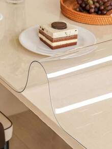 1pc 0.8mm PVC Clear Table Protector, Waterproof Heat Resistant Transparent Desk Mat For Office Nightstand Side Table - Transparent - View 4
