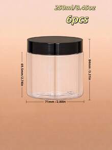 6pcs Plastic Wide-Mouth Bottles Sub-Packaging Storage Cans Manicure Accessories Transparent High-Quality Bottles Handmade Accessories Storage Classification Tools Studio Must-Have 200ml 250ml - Multicolor - View 9