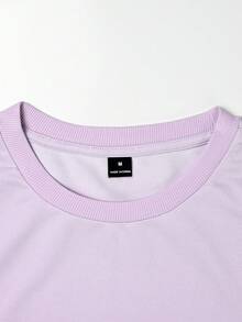 Manfinity Homme Men's Plus Size Solid Color Crew Neck Short Sleeve T-Shirt And Cargo Shorts Casual Set - Mauve Purple - View 6
