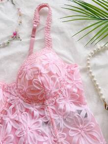 Soleia Women Floral Pattern Casual Versatile Daily Wear Camisole Top - Pink - View 6