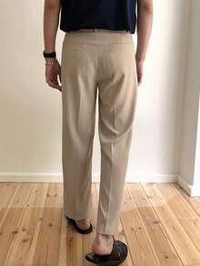 DAZY Khaki Fitted Commuter Men's Solid Color Dress Pants - Khaki - View 2
