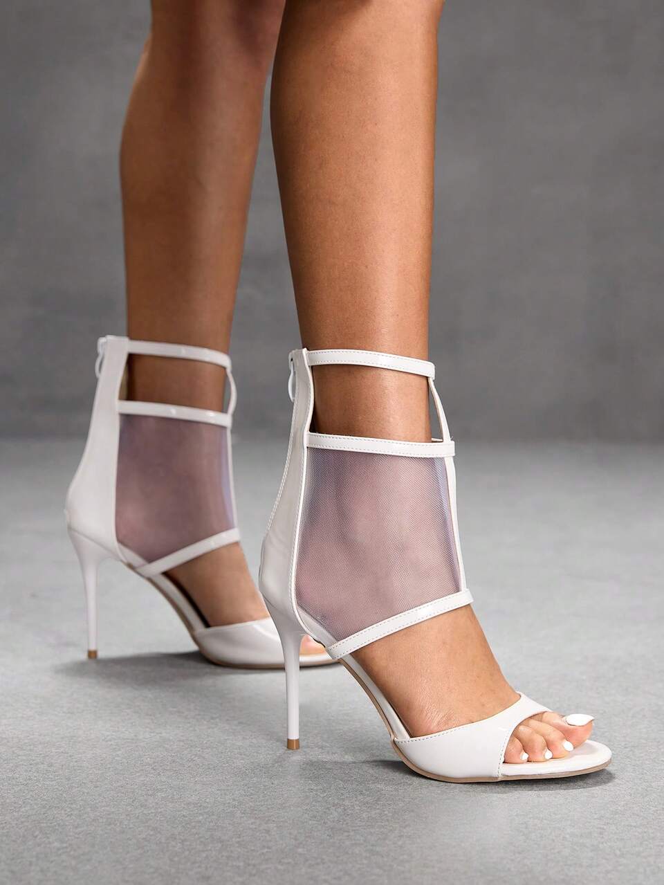 CUCCOO SZL Women Shoes Fashion Sexy Women High Heel Sandals Mesh Breathable Hollow Design Banquet Party Women Shoes Cool Boots Summer