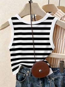 Resyla Plus Size Women's Striped Lobster Print Casual Versatile Daily Wear Top - Multicolor - View 2