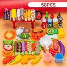 Children's Play Barbecue Toy Set, Grill, Tray, Realistic Food, Kitchen Barbecue Skewer Set, Birthday And Holiday Gifts For Boys And Girls - Multicolor - View 8