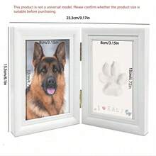 PETSIN 1件装木质宠物爪印相框套装，二合一粘土和无墨爪印纪念品，适用于猫狗，双面可折叠，方便取用，宠物爪印套装，适合爱宠人士、猫狗主人，是宠物离世慰问、生日、圣诞节等节日送礼的完美选择。 - 多色 - 查看 16
