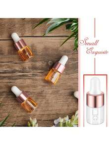 31/51/80PCS,2Ml Mini Glass Drip Bottle, Transparent Essential Oil Bottle, Small Tincture Sample Container, Travel Perfume Liquid Bottle With Cover - View 6