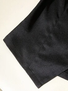 INAWLY Women's Elegant Commuter Formal One-Shoulder Vest Jacket And Shorts Set, Black One-Shoulder Top Vest Jacket And Shorts Set, Black One-Shoulder Jacket, Women's Black Suit Set, Women's Business Casual Suit Set, Women's Workwear Set, Women's Suit Set, Women's Set, Business Suit, Business Casual Women's Suit Set, Women's Suit Set, Office Women's Suit Set, Black Suit Jacket And Shorts Set, Elegant Sleeveless Vest And Shorts - Black - View 4
