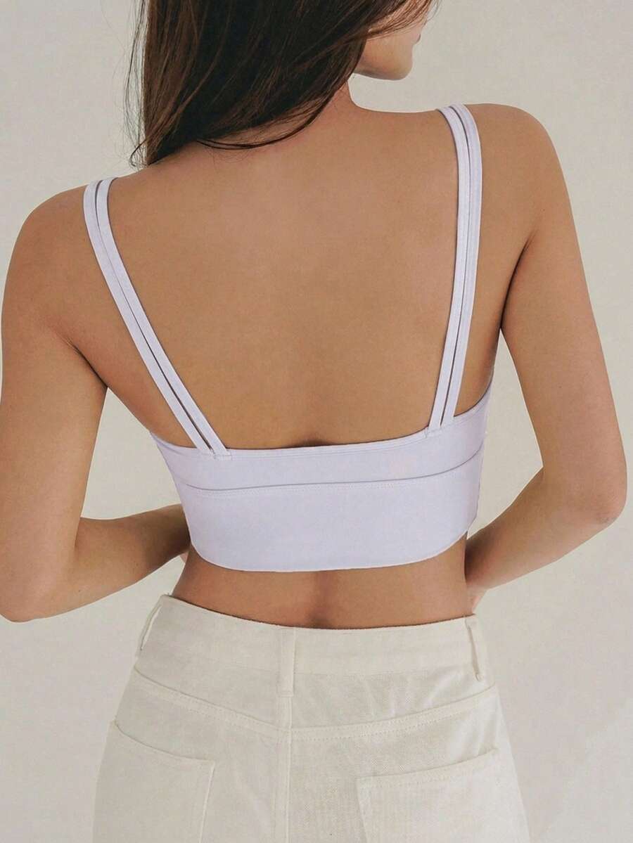 DAZY Women Solid Sports Bra Underwear - White - View 1