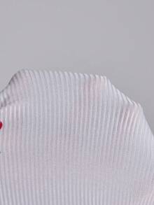ZzzCrew Cherry Print Elastic Ribbed Plus Size Pajama Jumpsuit - White - View 7