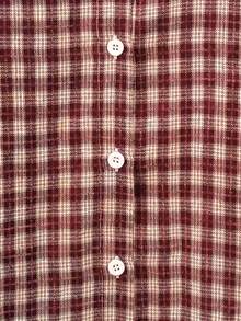 Comfylo Plus Size Women's Plaid Casual Versatile Daily Outing Shirt - Burgundy - View 5