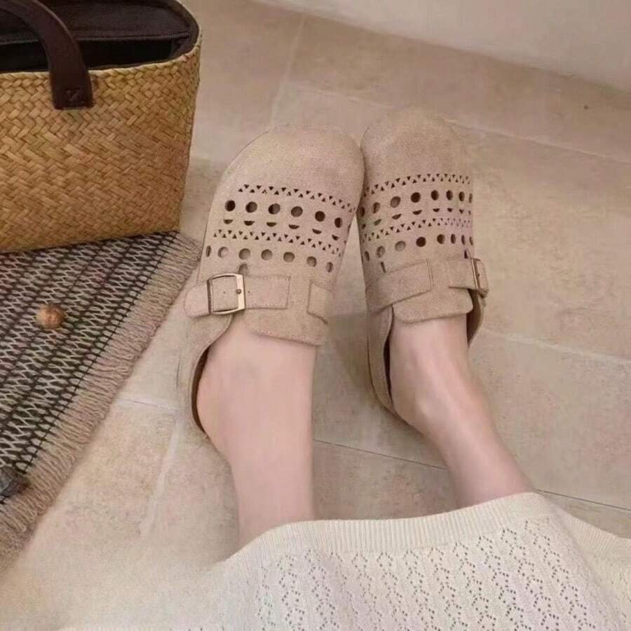 Zapatos Planos De Mujer - Khaki - View 1