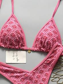 Swim Mod Bộ bikini dây mảnh in hoa ngẫu nhiên gợi cảm cho nữ, mùa hè - Nhiều màu - Xem 7