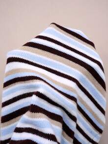 EMERY ROSE Women's Blue And White Stripe Slim Fit Halter Neck Casual Sexy Knit Dress Vacation Summer - Baby Blue - View 8