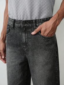 MENRIVO Herren Loose Lässig vielseitige Weite Bein Jeans Shorts Streetwear Shorts - Grau - Übersicht 5
